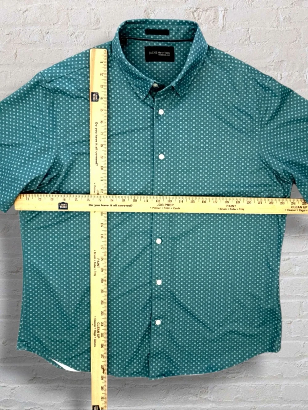 JACHS New York Mens XL Teal Green Floral Print Short Sleeve Button Down Shirt